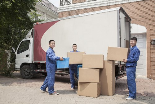 Man with a van loading furniture